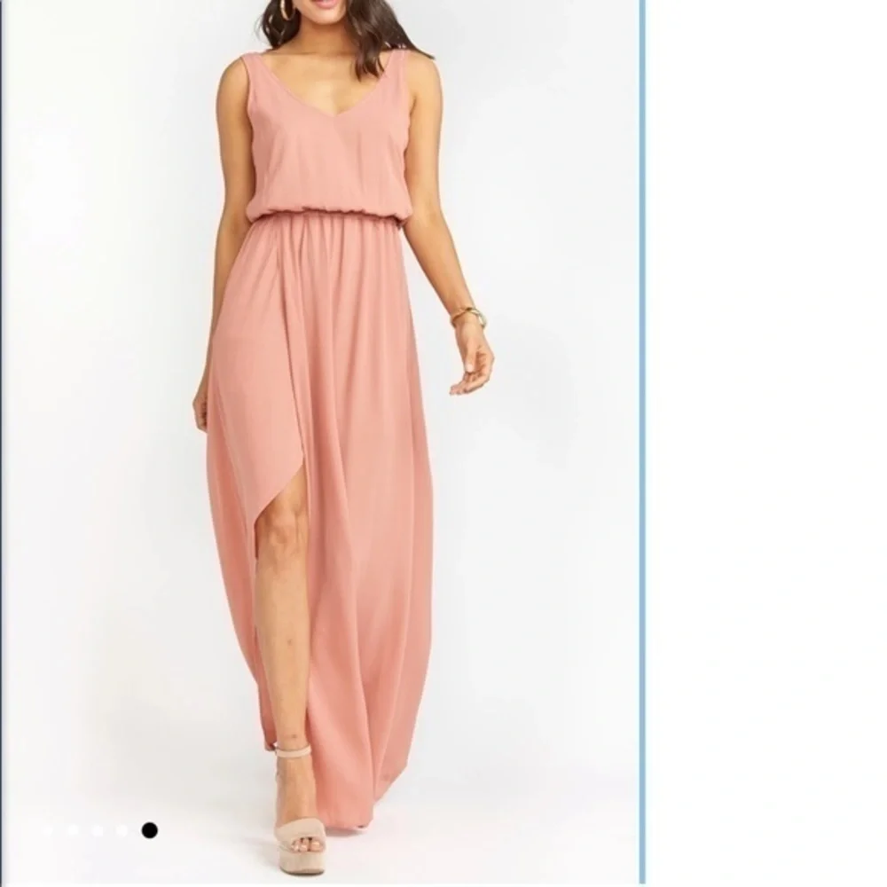 NWOT SMYMM Dark Pink Kendall Sleeveless Maxi Dress - Rustic Mauve Crisp